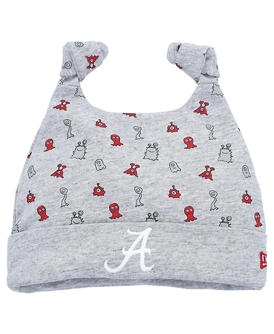 Newborn and Infant Boys and Girls New Era Heather Gray Alabama Crimson Tide Critter Cuffed Knit Hat