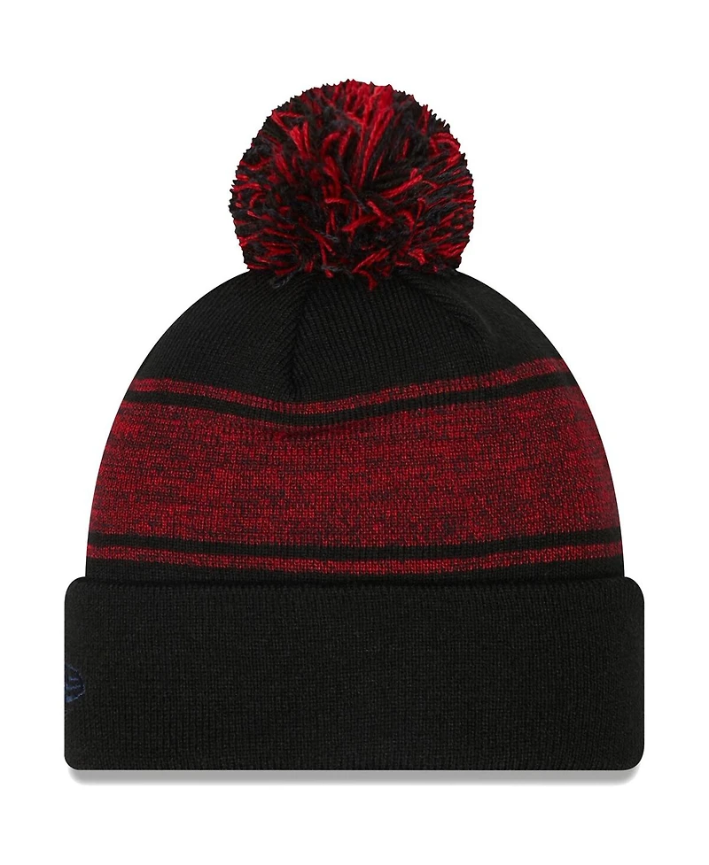 Men's New Era Black Boston Red Sox Chilled Cuffed Knit Hat with Pom