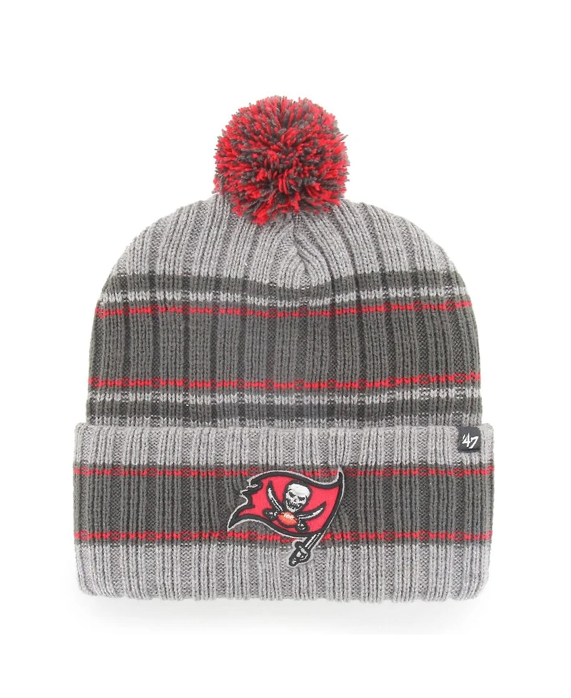 Men's '47 Brand Graphite Tampa Bay Buccaneers Rexford Cuffed Knit Hat With Pom
