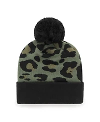 Women's '47 Brand Green, Black New Orleans Saints Bagheera Cuffed Knit Hat With Pom