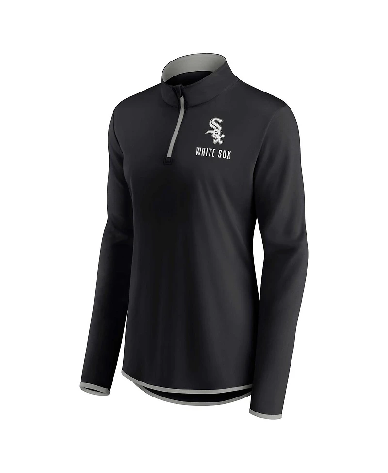Women's Fanatics Black Chicago White Sox Worth The Drive Quarter-Zip Jacket