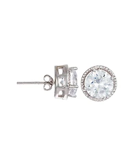 Sterling Silver Cubic Zirconia Round Earrings