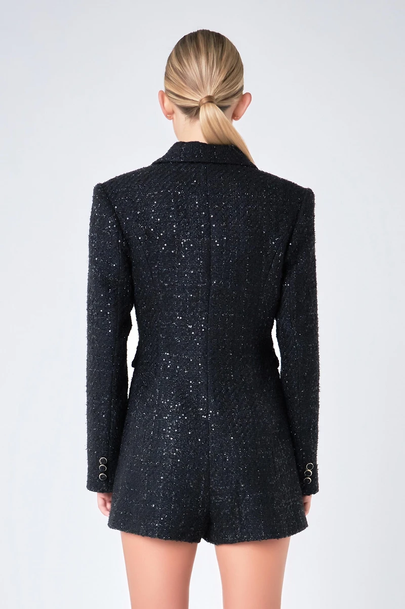 endless rose Women's Tweed Blazer Romper