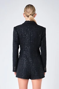 endless rose Women's Tweed Blazer Romper