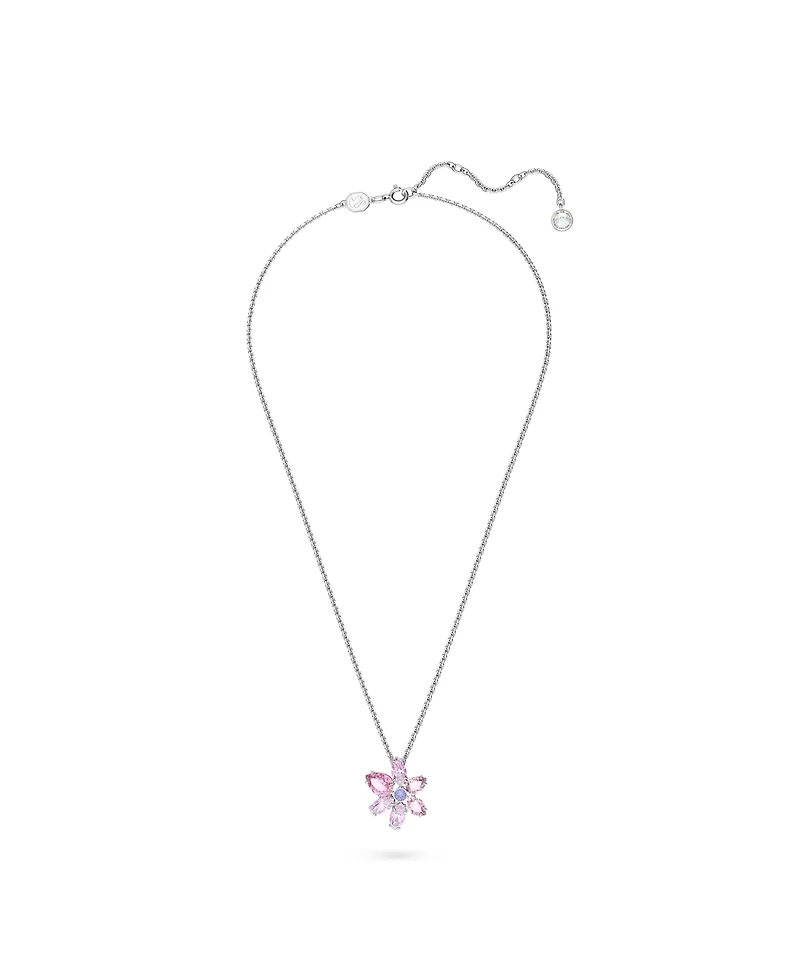 Swarovski Crystal Mixed Cuts Flower Gema Pendant Necklace