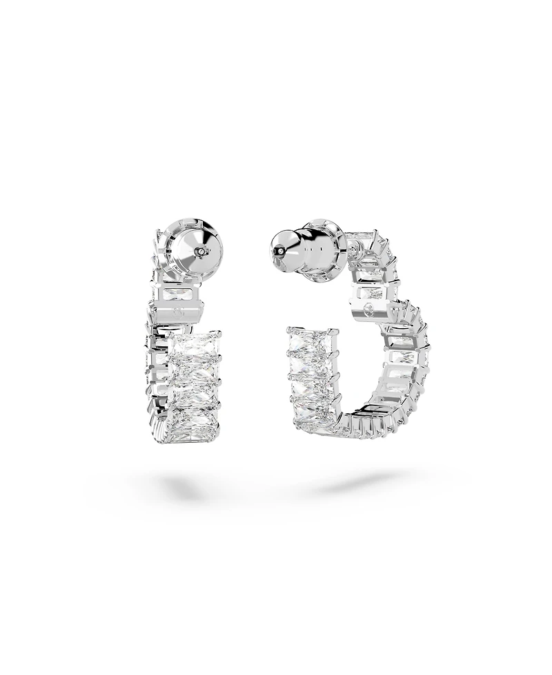 Swarovski Crystal Heart Small Matrix Hoop Earrings