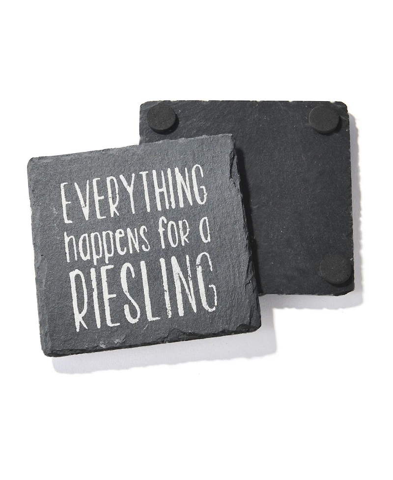 American Atelier 4 X 4" Sip Sip Hooray Slate Coasters Square Set, 4 Piece