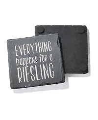 American Atelier 4 X 4" Sip Sip Hooray Slate Coasters Square Set, 4 Piece
