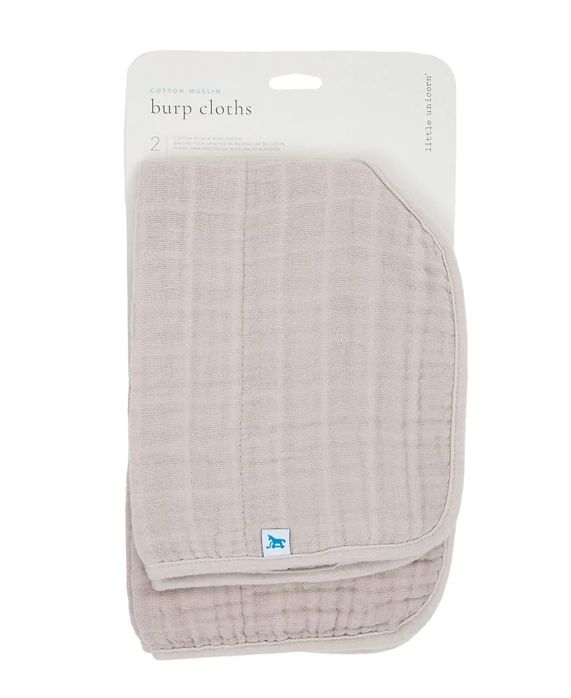Little Unicorn Baby Girls and Boys Cotton Muslin Burp Cloth, Pack of 2