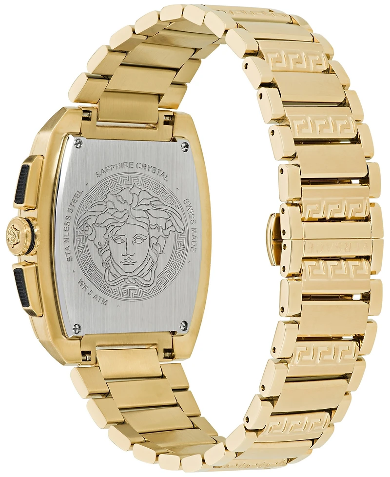 Versace Men's Swiss Chronograph Dominus Gold Ion Plated Bracelet Watch 42x50mm