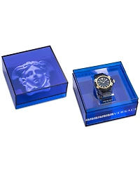 Versace Men's Swiss Icon Active Black Silicone Strap Watch 42mm