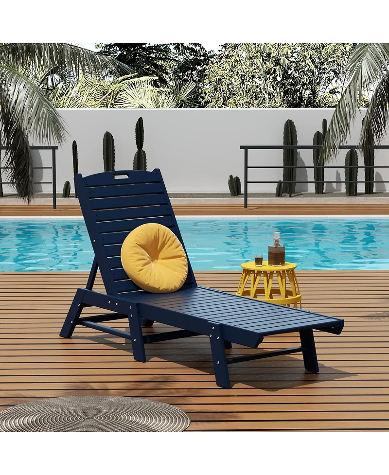 WestinTrends Poly Reclining Outdoor Patio Chaise Lounge Chair Adjustable