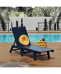 WestinTrends Poly Reclining Outdoor Patio Chaise Lounge Chair Adjustable