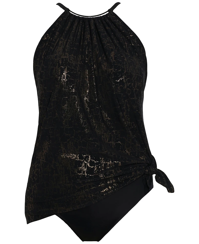 Magicsuit Women's Printed Komodo Parker Side-Tie Swim Dress
