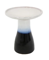 21" H Ceramic Bird Bath for Outside - Hand-Painted Outdoor Bird Bath Bowl, Uv/Frost-Resistant Finish - Twilight - Classic Pedestal