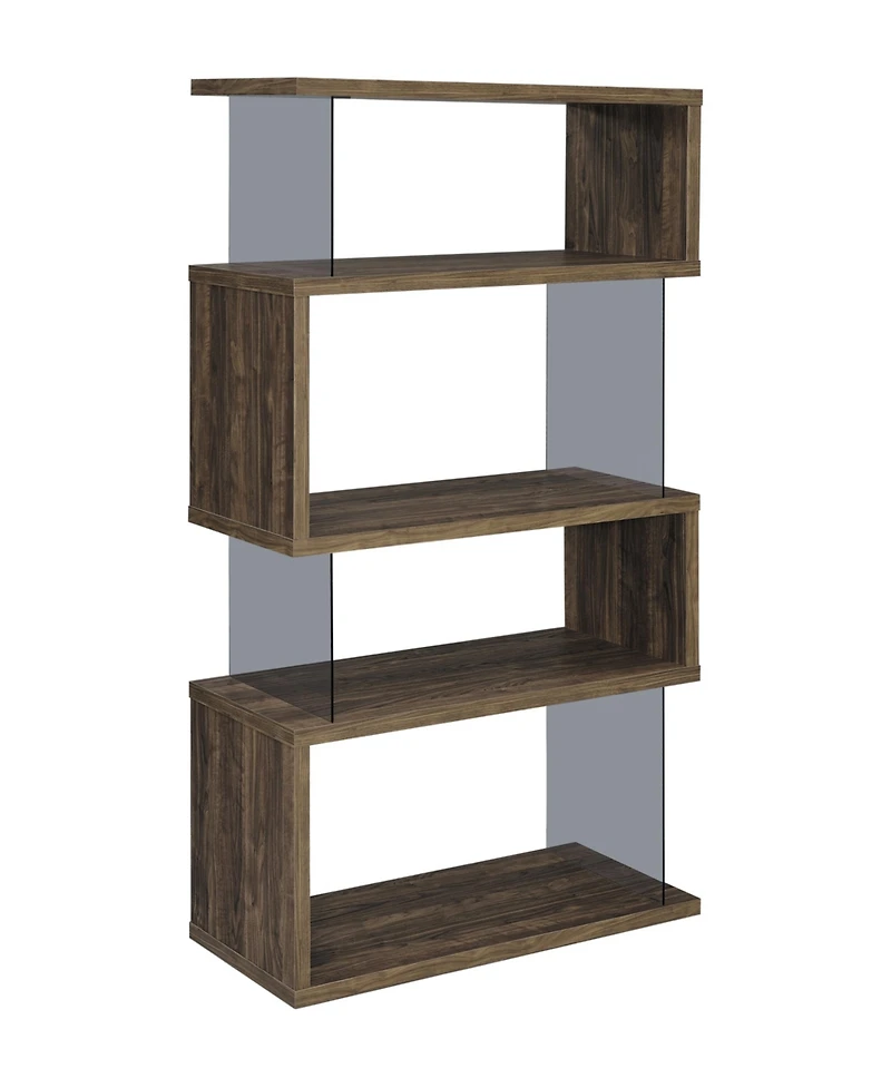 Coaster Home Furnishings 63" Glass 4-Shelf Bookcase with Glass Panels