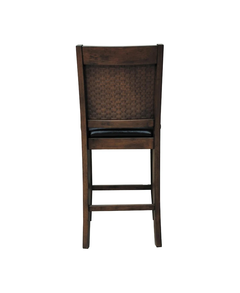 Coaster Home Furnishings 2-Piece Asian Hardwood Dewey Upholstered Counter Height with Footrest Chairs Set