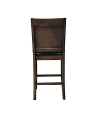 Coaster Home Furnishings 2-Piece Asian Hardwood Dewey Upholstered Counter Height with Footrest Chairs Set