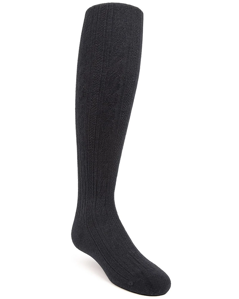 MeMoi Big Girls Cotton Cable Knit Tights