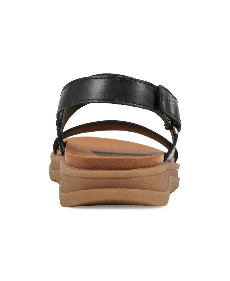 Earth Women's Leah Round Toe Strappy Casual Flat Sandals