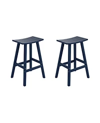 WestinTrends Outdoor Patio Adirondack Bar Height Stool Saddle Seat Chair Set of 2