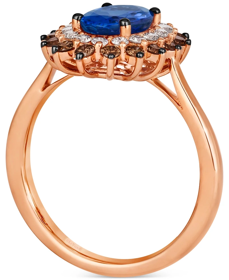 Le Vian Blueberry Tanzanite (1 ct. t.w.), Chocolate Diamonds (1/3 ct. t.w.) & Nude Diamonds (1/4 ct. t.w.) Statement Ring in 14k Rose Gold