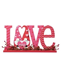Glitzhome 14.25" L Valentine's Love Wooden Gnome Table Decor