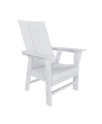 WestinTrends 7 Piece Outdoor Patio Dining Table and Modern Adirondack Armchair Set