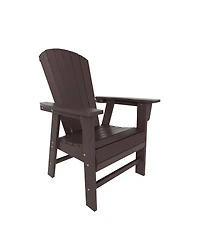 WestinTrends 5 Piece Outdoor Patio Dining Square Table and Shell Back Armchair Set