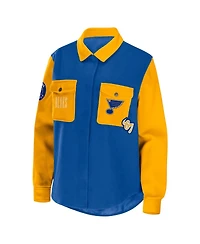 Women's Wear by Erin Andrews Blue, Gold St. Louis Blues Colorblock Button-Up Shirt Jacket