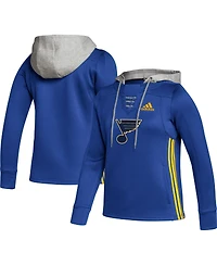 Women's adidas Blue St. Louis Blues Skate Lace Team Pullover Hoodie
