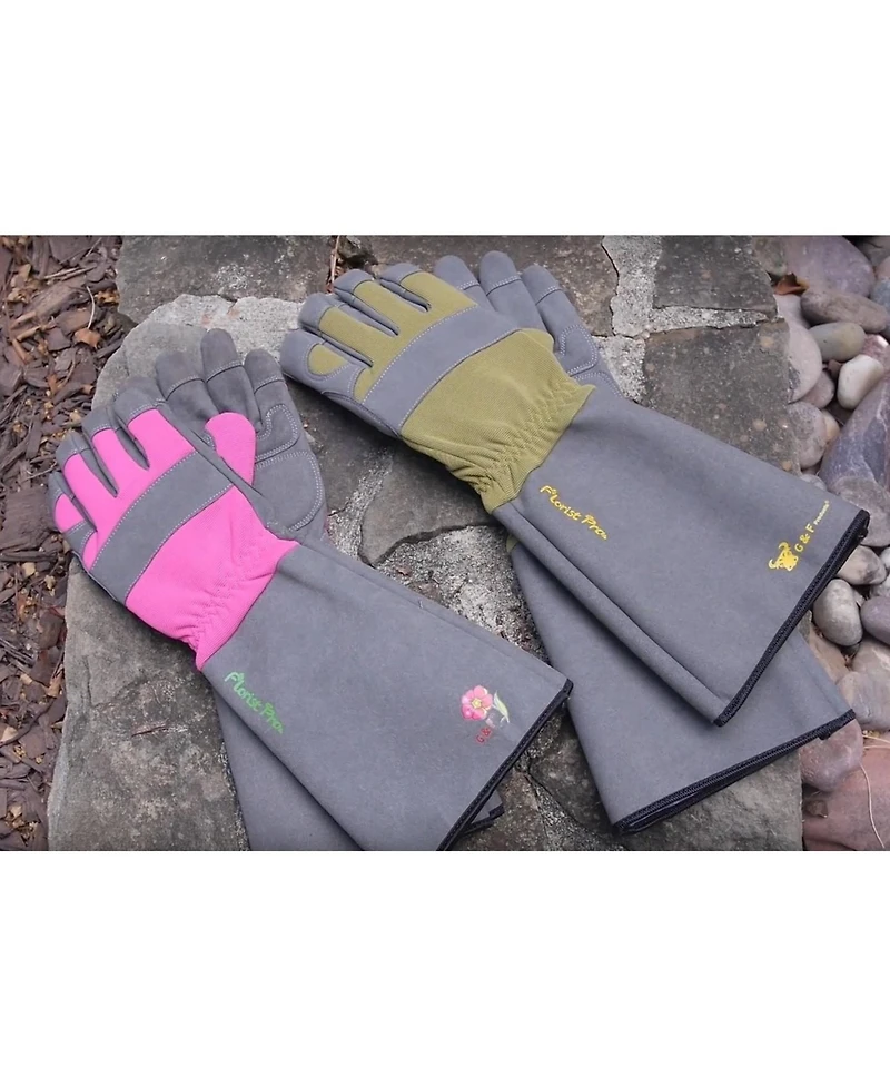 G & F Products Men's Long Sleeve Rose Gardening Gloves
