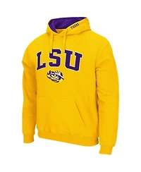 Men's Colosseum Gold Lsu Tigers Arch and Logo 3.0 Pullover Hoodie
