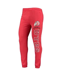 Men's Concepts Sport Red, Charcoal Utah Utes Meter Long Sleeve Hoodie T-shirt and Jogger Pants Sleep Set