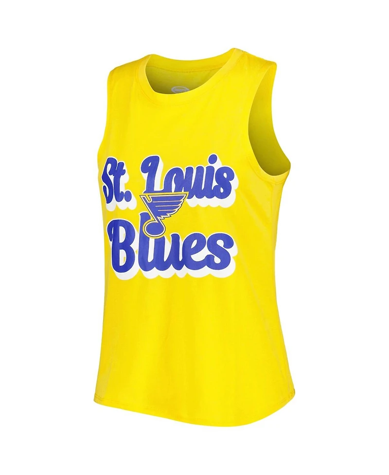 Women's Concepts Sport Gold, Navy St. Louis Blues Meter Muscle Tank Top and Pants Sleep Set