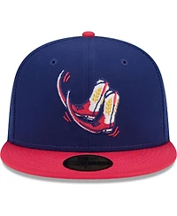 Men's New Era Navy, Coral Pointy Boots De Amarillo Copa La Diversion 59FIFTY Fitted Hat
