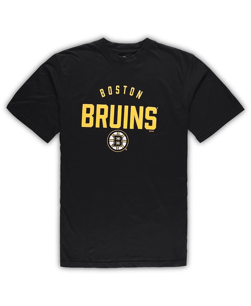Men's Boston Bruins Black, Heather Gray Big and Tall T-shirt and Pants Lounge Set