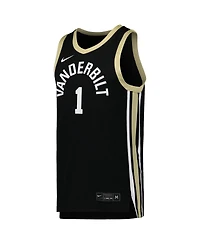 Men's Nike #1 Black Vanderbilt Commodores Replica Basketball Jersey
