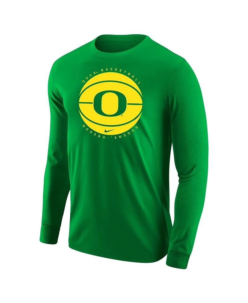 Men's Nike Green Oregon Ducks Basketball Long Sleeve T-shirt