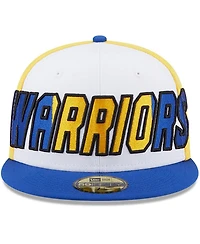 Men's New Era White, Royal Golden State Warriors Back Half 9FIFTY Fitted Hat