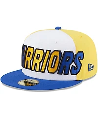 Men's New Era White, Royal Golden State Warriors Back Half 9FIFTY Fitted Hat