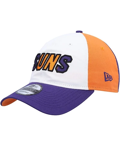 Men's New Era White, Purple Phoenix Suns Back Half 9TWENTY Adjustable Hat