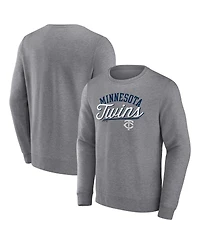 Men's Fanatics Heather Gray Minnesota Twins Simplicity Pullover Sweatshirt