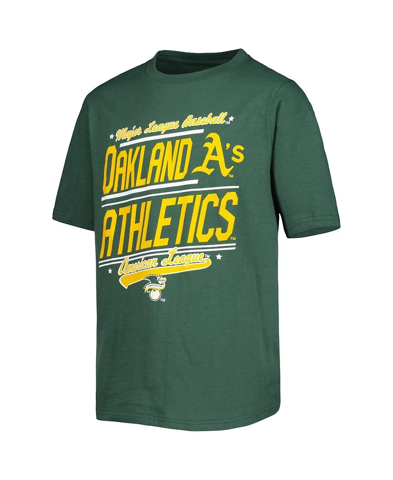 Youth Boys Stitches Green, White Oakland Athletics Combo T-shirt Set