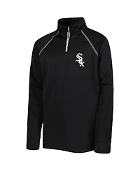 Youth Boys Stitches Black Chicago White Sox Team Raglan Quarter-Zip Jacket
