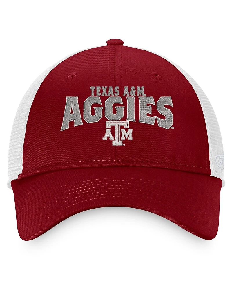 Men's Top of the World Maroon, White Texas A&M Aggies Breakout Trucker Snapback Hat