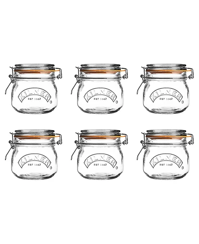 Kilner Round Clip Top Jar 17 oz, Set of 6