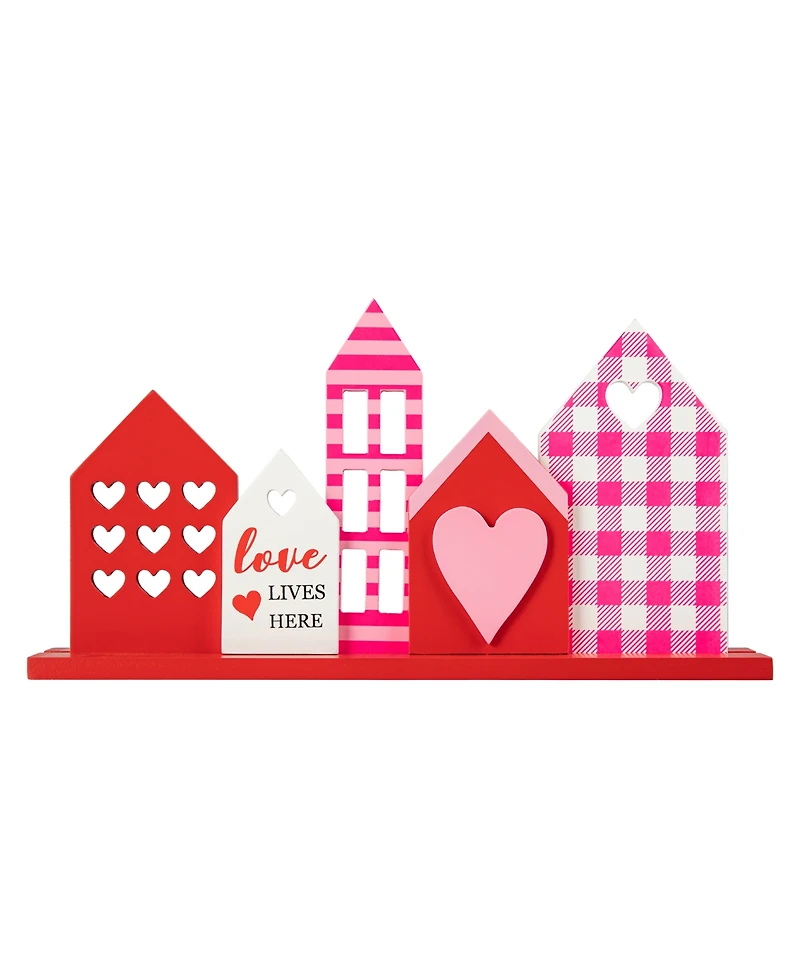 Glitzhome 16" L Valentine's House Wooden Table Decor