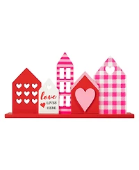 Glitzhome 16" L Valentine's House Wooden Table Decor
