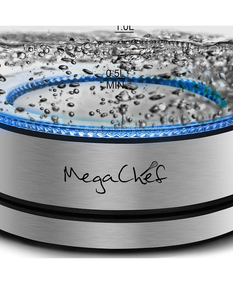 MegaChef 1.8 Quart Glass & Stainless Steel Electric Tea Kettle